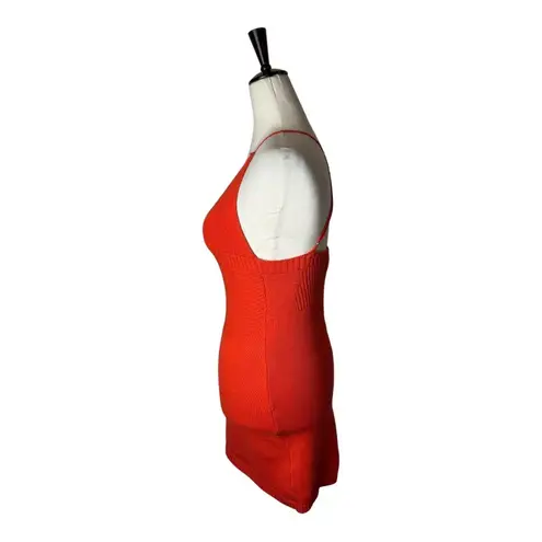 SER.O.YA Dress Women Medium Blood Orange Knit Breah Mini Bodycon Party Cocktail Orange