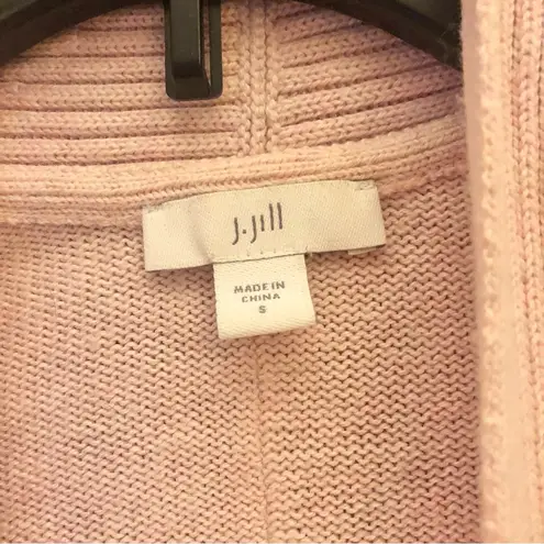 J.Jill  Silk Wool Blend Pocket Cardigan Pink Small