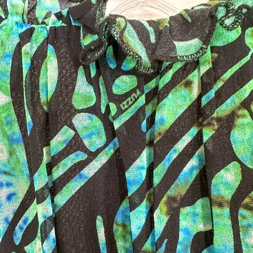 Fuzzi Abito Corto Geometric Animal Print Dress, EUC, Medium, MSRP $545 Green