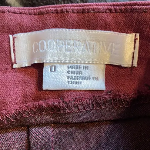 Cooperative Maroon high waisted shorts zip back 0