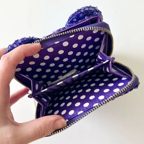 Lounge Fly NWOT Disney Limited Edition Purple Potion Sequin Mouse Ears Zip Wallet
