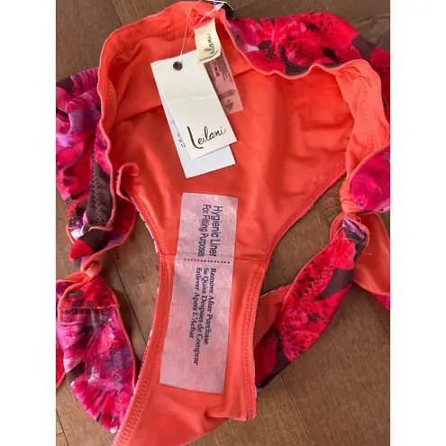 NWT Leilani Cali Pant Floral tropical Bikini bottom quicksilver size 12 Orange