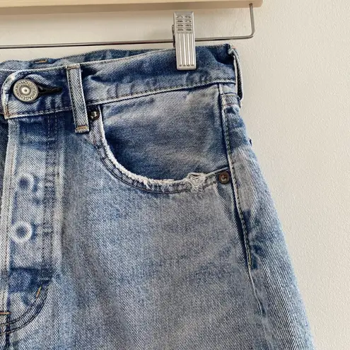 Moussy Vintage Blue Distressed Denim Jean Shorts Size 24