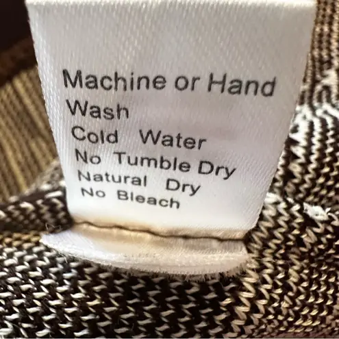 Ming Wang Cardigan Sweater Front Hook Women's Small Brown White Career Luxury