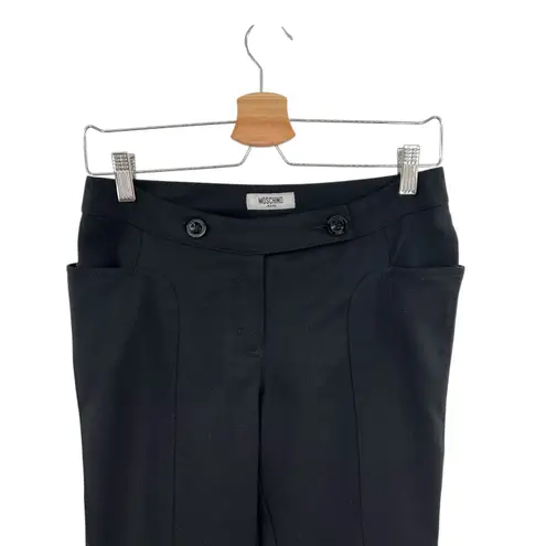 Moschino Jeans Donna Dress Pants Trousers Double Button Waist Black Size US 4