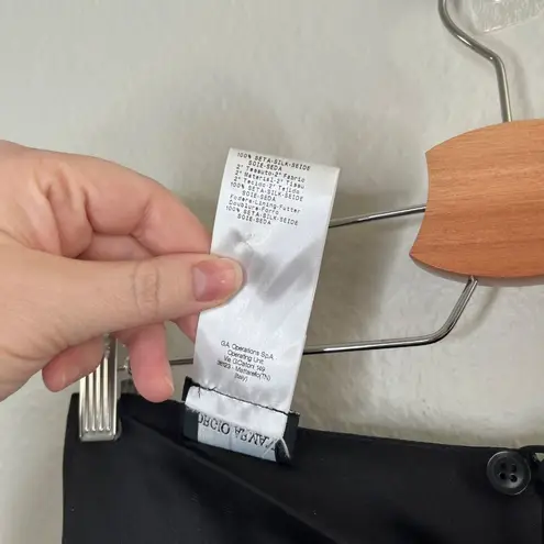 Giorgio Armani Womens Black Pleated Silk Knee Length Skirt Size 40 It