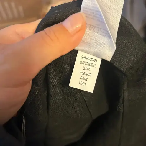 Banana Republic  Black Linen High Waisted Slim Ankle Pants