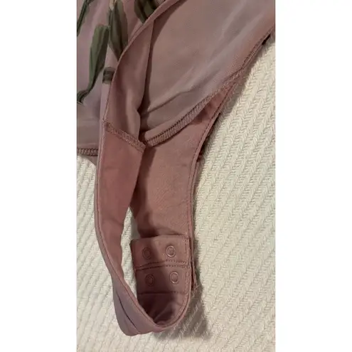 ALL SAINTS Nolina Elia Floral Botanical Print Long Sleeve Mesh Bodysuit Sz 0
