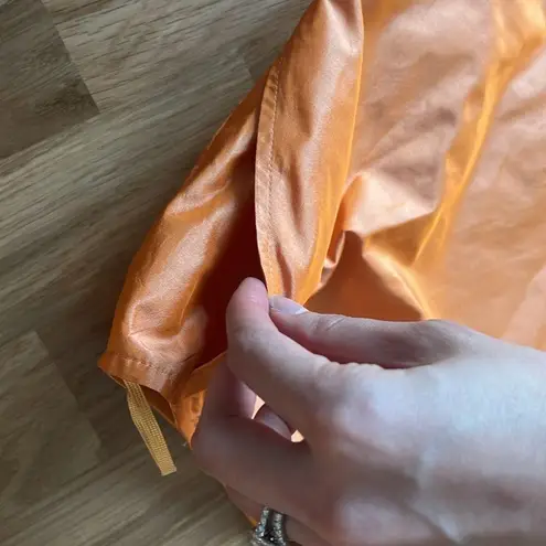 Max Mara Like new orange silk front tie cropped top midi skirt set