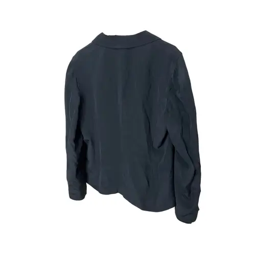 Pat Argenti Black Silk Blazer Jacket Women's Size 14