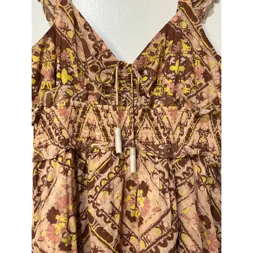 Cleobella Stella Ankle Midi Dress Geo Print Sz Large NWT Ruffled Tiers Feminine