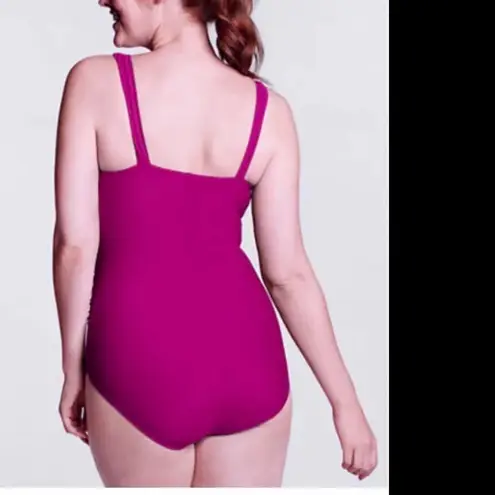 Lands' End  Pink Slender Grecian One Piece Swimsuit Size 10‎ DDD - Image 2