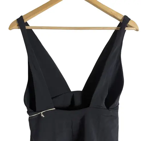 Mara Hoffman Audrey Black Plunge Neck One Piece Swimsuit Size Medium