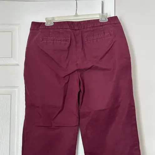 Boden Women Richmond Wide Leg Crop Size 12 Long Tall Wine Plum Purple Cotton