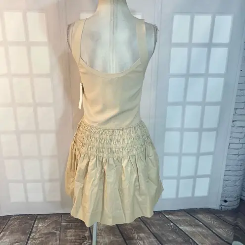 Central Park West NWT Tan Sleeveless Smocked Waist Mini Sundress Size Large