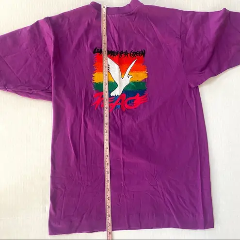 Vintage 80s 90s Greenpeace single stitch embroidered rainbow dove purple… Purple Size L