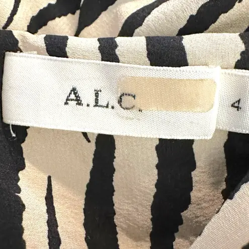 ALC Frank A.L.C. Metz Silk Midi Ruffle Skirt in Zebra Print Size 4 Revolve