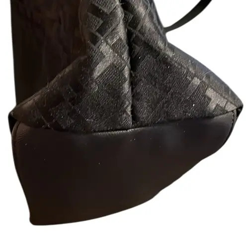 Tommy Hilfiger  Black Tote Bag with navy and red interior and faux leather trim - Image 6