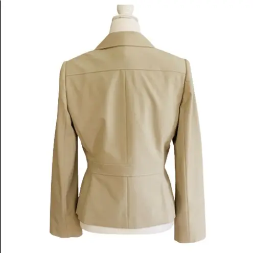Tahari ASL Blazer Jacket Khaki Cream Tan Button Front Professional Blazer Size 8