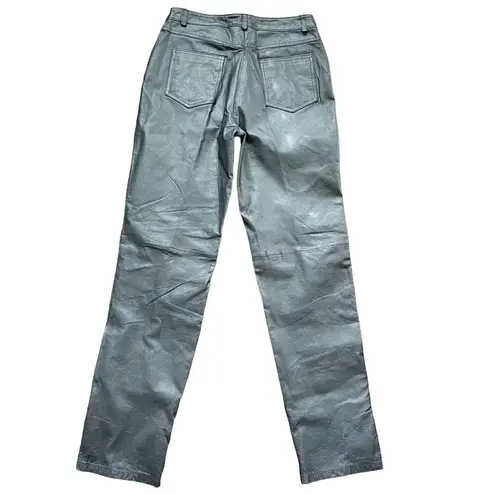 MetroStyle Vintage Leather Pants 10T Black High Waisted Straight Leg Sexy