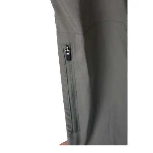 Khombu Womens Woven Capri Pants Nylon Blend Zip Pockets Khaki Green Size S