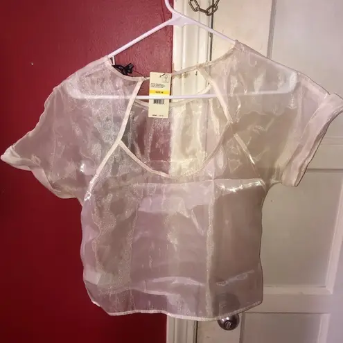 KIIND OF Womens Borderline Open Back Crop Top Size M