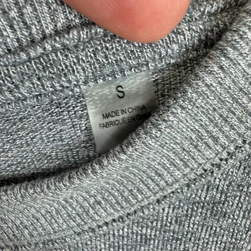 Tahari Gray Long Sleeve Ruffled Long Sleeve Tight Knit Pullover Sweater Size S