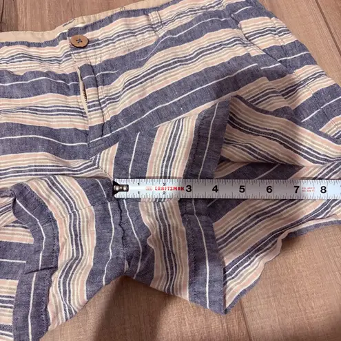 St. Tropez Linen Chino Striped Shorts blue pink size 8