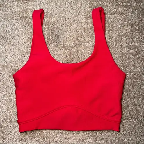 Anthropologie Wilo and the Label Base Scoop Contour Sports Bra Red Size XS 