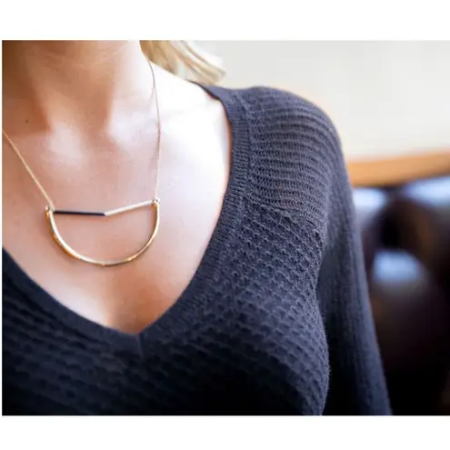 Betabrand No Sweat Rayon & Performance Cashmere V Neck Sweater Black Size S