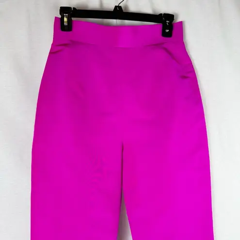 Alexia Maria Silk Faille Cigarette Pants Magenta Berry Pink High Waist Sz 6 NWT