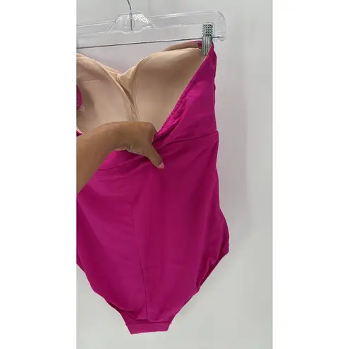 Kona Sol Full Coverage Tummy Control Twist-Front One-Piece Swimsuit size 18 pink
