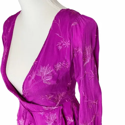 Cleobella  Charmer Blouse in Fuchsia Embroidered XS