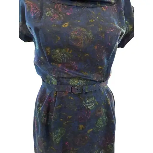 Rose Web New York Women's Vintage 1940s Skirt Suit M Blue/Green Swirl Pattern Blue Size 6