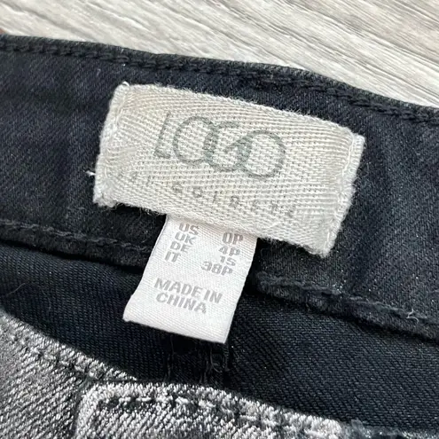 LOGO By Lori Goldstein New Metallic Foil Coated Skinny Jeans in Pewter | 0P