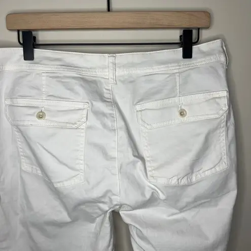 J.Crew  Off-White Cargo‎ Jeans Ankle Zipper Patch Pockets Stretch Comfy Size 32