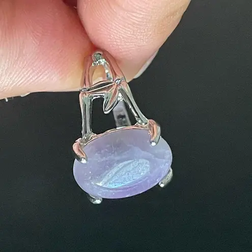 Amethyst Oval purple S925 silver ring size 9