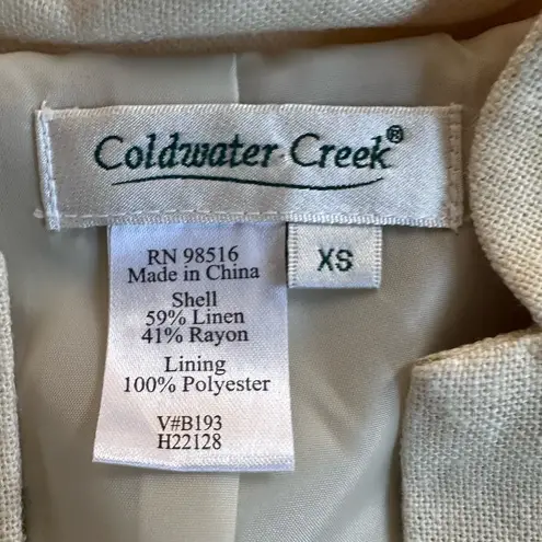 Coldwater Creek Women’s Orange Yellow Linen Floral Blazer Jacket Sz XS