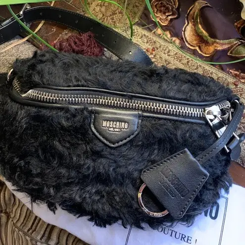 Moschino Authentic Fur/Leather zip belt bag