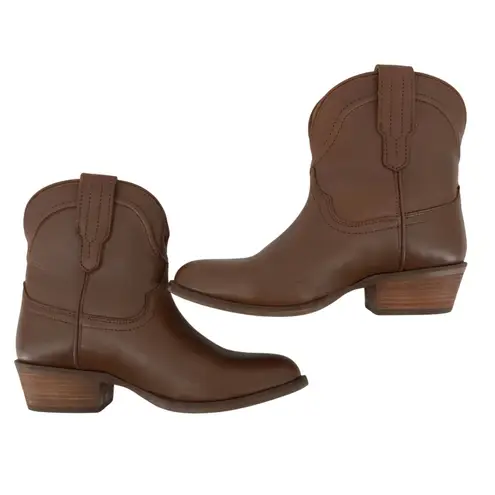Dingo Seguaro Western Booties Brown Leather Women 7M Round Toe Ankle Boot Cowboy