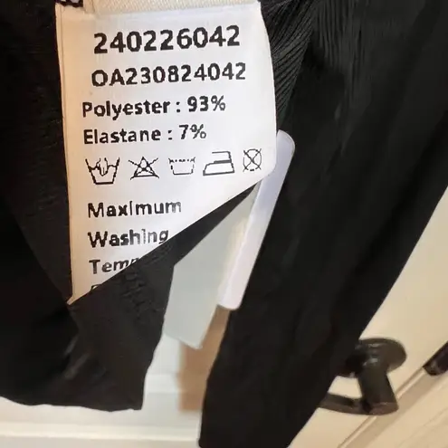 Commense Women's Scoop Neck Long Sleeve Blouse Lace Trim Black Size Small