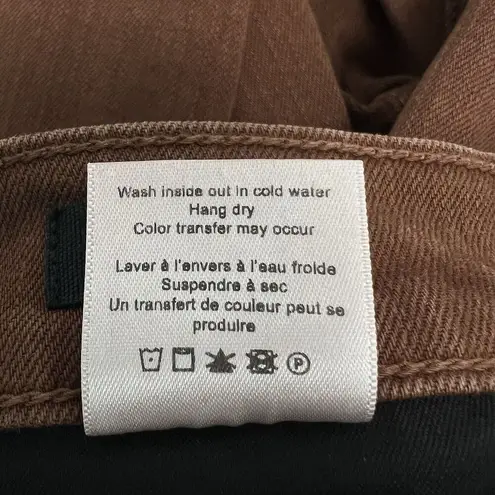 Veronica Beard Maera High Rise Brown Skinny Jeans Button Fly Brown Stone Size 24