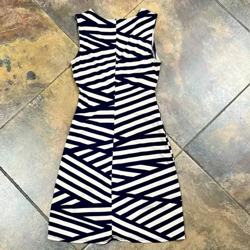 Daisy Fuentes Blue Tan Geometric Tank Sleeve Mini Dress Petite Extra Small