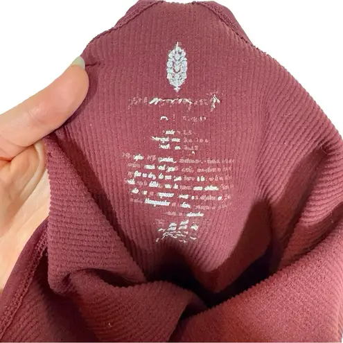 Free People  Movement Happiness Runs Square Neck Onesie Jumpsuit in Oxblood M/L