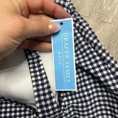 Draper James NWT RSVP Women's Blue Gingham Peplum Halter Tankini Top Size 1X