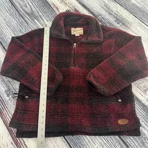 Woolrich Vintage Plaid Chunky Sherpa Fleece Pullover Sweater