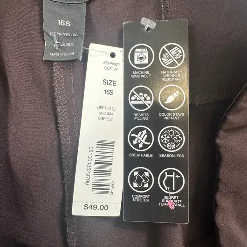 Investments Dress Pants 16S Women Purple Straight Leg Secret Support Tummy Panel