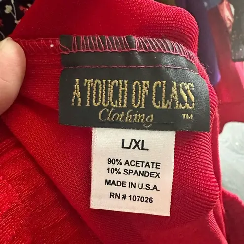 A Touch of Class Women’s Large Extra Large Red Acetate Pants Travelers