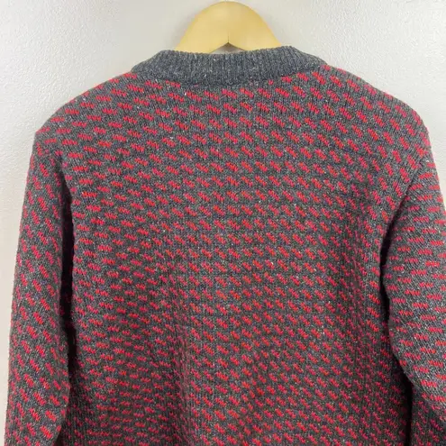 L.L.Bean Vintage  Birdseye Cardigan Sweater Womens Size Large Norwegian Wool