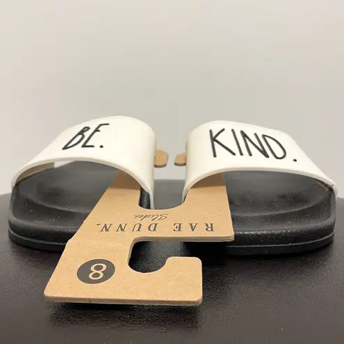 Rae Dunn  Black Ivory Be Kind Slides NWT 8 *minor discoloration* thumbnail 3